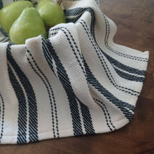  Handwoven Black and White Stiped Dish Towel - East Parlor