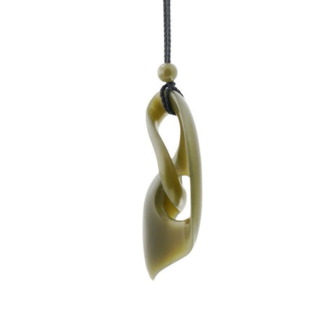 Hand Carved Wyoming Honey Olive Jade Pendant