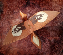  Handcrafted Wood Veneer Bird with the moon on its wings - Flight Patterns