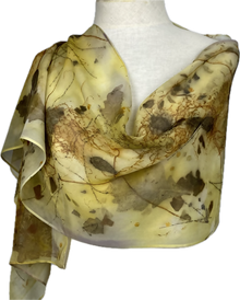  Yellow Oak Eco Printed Silk Chiffon Scarf