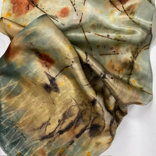  Earthy Eco Printed and Hand Dyed Silk Scarf - Louise Barker Designs