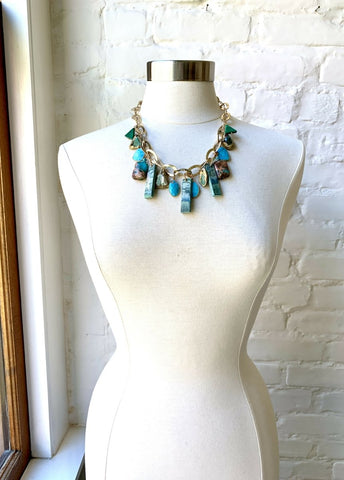 Colorful Statement Necklace with TURQUOISE and MINERALS