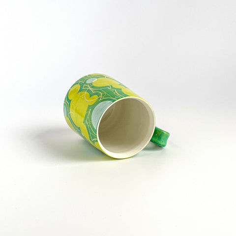 Chartreuse and Turquoise Bubble Mug