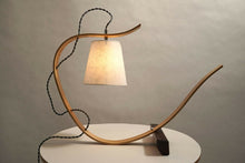  Bent Table Lamp, Ash with Walnut Base - Geoff McKonly Furniture