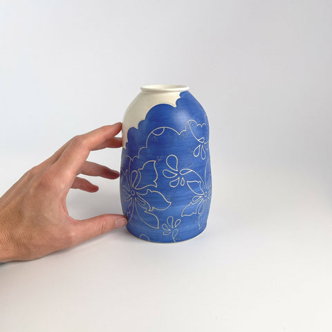 Blue Paisley Bud Vase