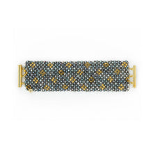  18K Gold, Grey FW Pearl and Cut Steel Mesh Bracelet - Susan Hoge