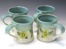  Mug with Hand Painted Sunflower Motif - Peggy Quinn Clay Studio