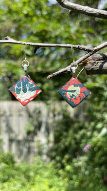  Collage Earrings - Obsidian Pause Wearable Paper Art