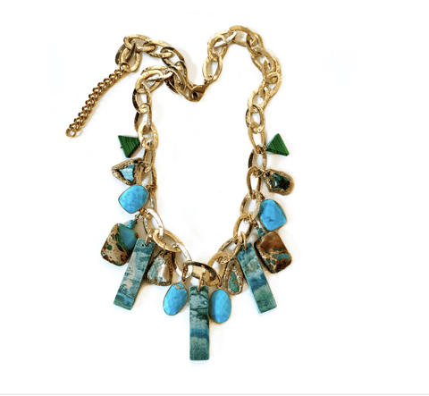 Colorful Statement Necklace with TURQUOISE and MINERALS