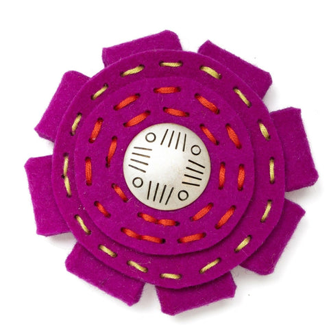 Felt Rosette Brooch | Magenta