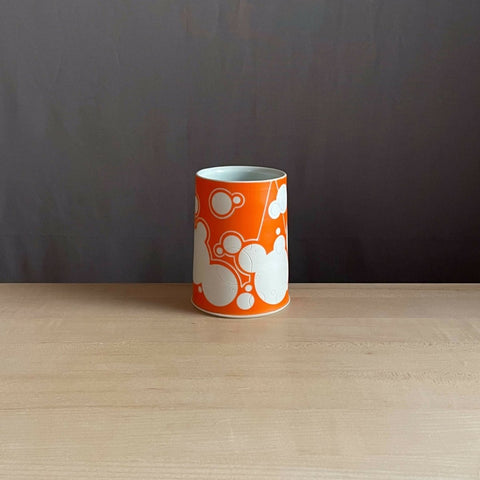 Flame Orange Bubble Bud Vase