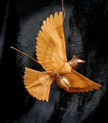  Handcrafted 3D Wood Veneer Cardinal - Flight Patterns