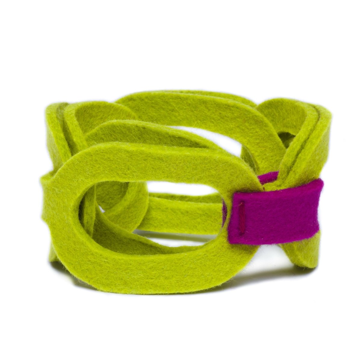 Felt Chain Cuff | Chartreuse/Magenta