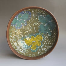  Three Flowers on Olive Green - Deb Sullivan Pottery