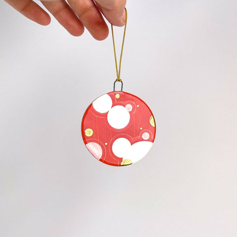 Red Bubble Ornament with Gold