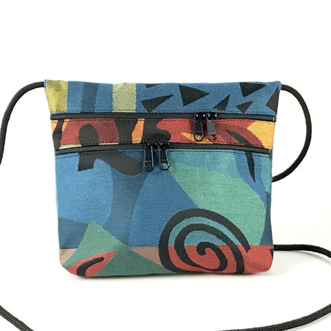 CARLY THREE-ZIPPER CROSS-BODY TRAVEL PURSE