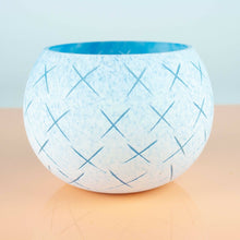  Carved Votive Holder - Sky Blue - Ultra Lit by SaraBeth Post