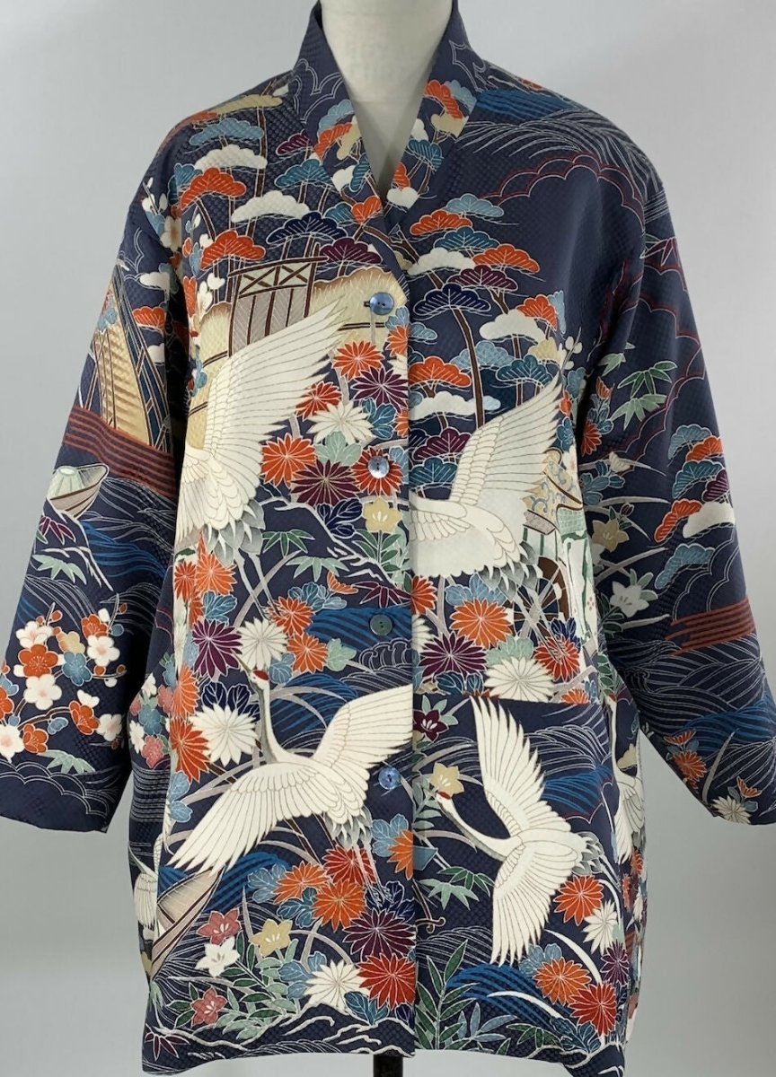 Boats Flowers Pines and Cranes Jacket