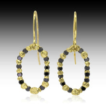  Oval Pebble Black Diamond Dangle Earrings - Rona Fisher Jewelry Design