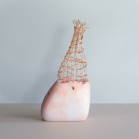 Utah Pink Basket Art Vase