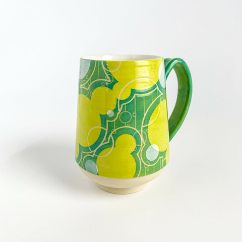 Chartreuse and Turquoise Bubble Mug