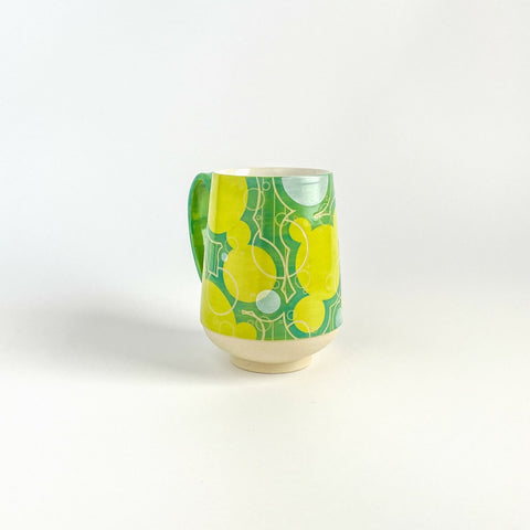 Chartreuse and Turquoise Bubble Mug