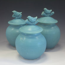  Turquoise Gloss Bird and Branch Jar. price per jar. - Peggy Quinn Clay Studio