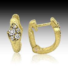  Dew Pond Diamond Hinged Hoop Earrings in 18k gold - Rona Fisher Jewelry Design