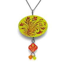  Chartreuse + Red w/ Glass Pendant - Christina Goodman