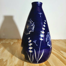  Botanical Cyanotype Hand carved Vase - Bright Raven Studio