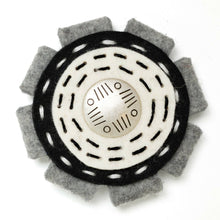  Felt Rosette Brooch | Black/White - Linda May Studio