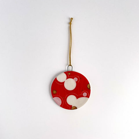 Red Bubble Ornament with Gold