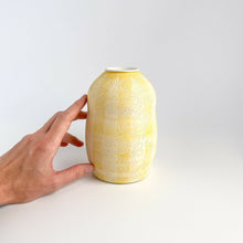  Yellow and White Paisley Bud Vase - SM Ceramics