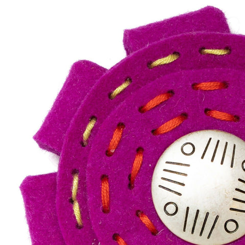 Felt Rosette Brooch | Magenta