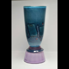  Blown Glass Sculptural Vessel, Steel Blue - Pizzichillo Gordon Glass