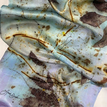  Silk Satin Eco Printed and Hand Dyed Scarf - Louise Barker Designs