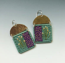  Square Knotted Sage Botanical Earrings - Blue Quail Design