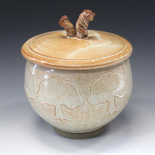  Etched Tree Motif Wheel Thrown Jar - Peggy Quinn Clay Studio