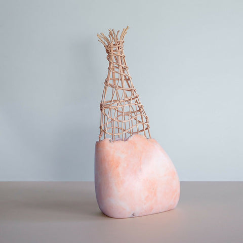 Utah Pink Basket Art Vase