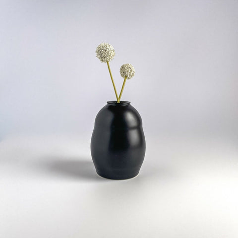 Satin Black Bud Vase