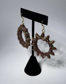  Bronze Spikes, Beadwoven Earrings - Hummingbird Knight