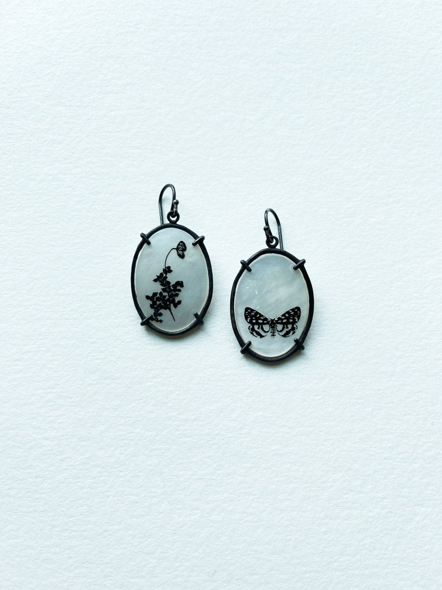 Butterfly + Wildflower Mother of Pearl Drops