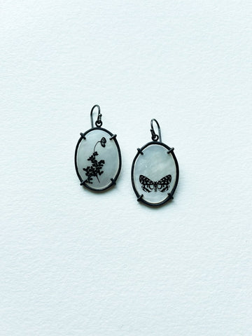 Butterfly + Wildflower Mother of Pearl Drops