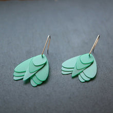  Sphinx Moth Earrings - small - green - made from recycled plastics - Charity Ridpath