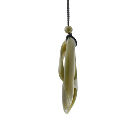 Hand Carved Wyoming Honey Olive Jade Pendant