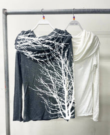  Single Tree Charcoal Long Sleeve Cowl - avalove