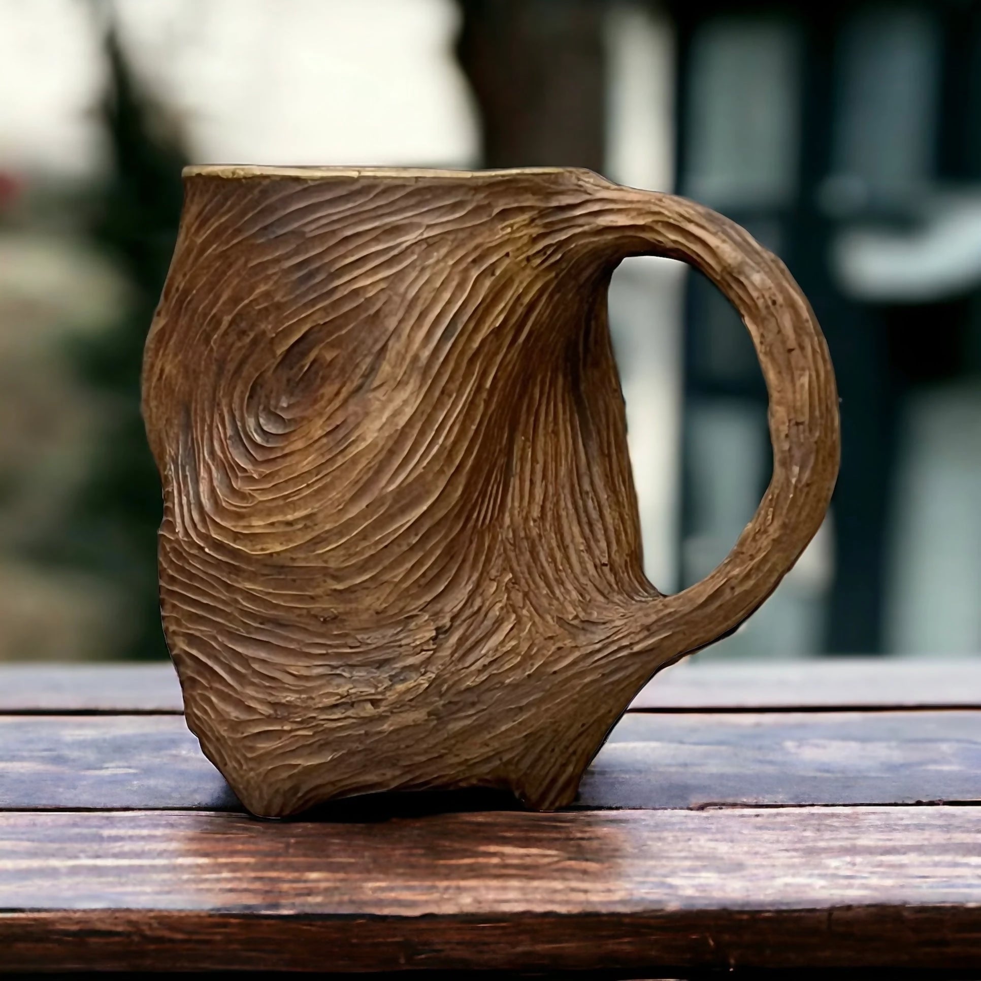 Handmade Carved Pottery Mug or Cup