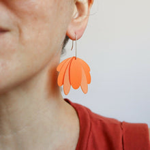  Carpenter Bee Earrings - small - orange - made from recycled plastic - Charity Ridpath