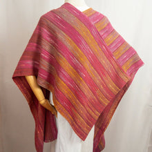  Deep Red Zinnia V - Back Shawl - Deborah Bryant Handwoven