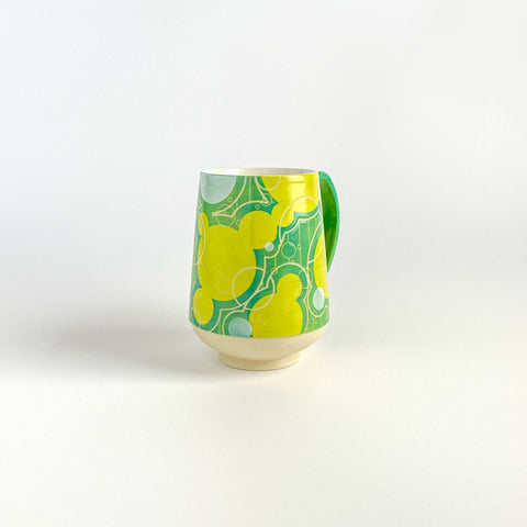 Chartreuse and Turquoise Bubble Mug